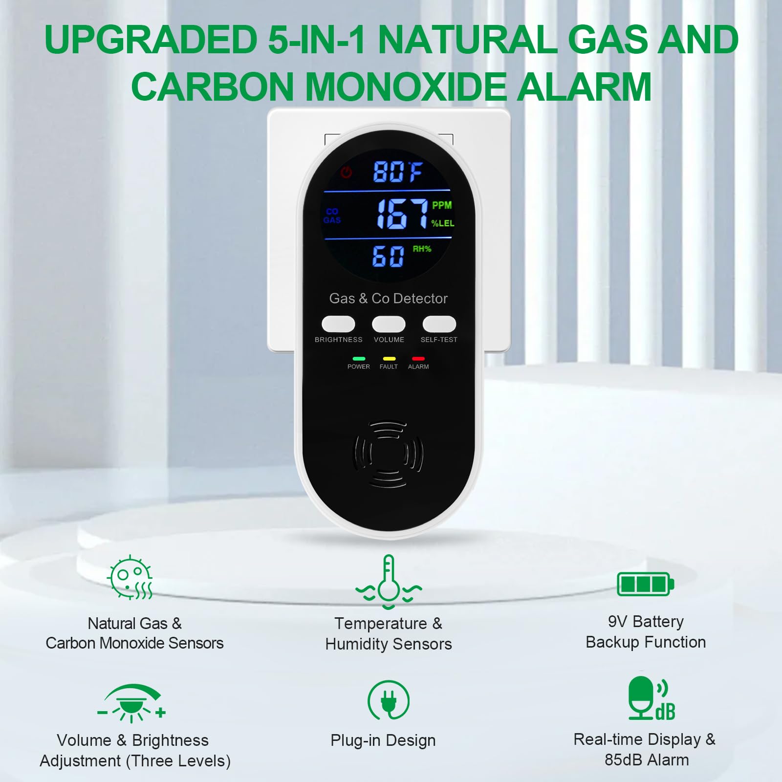 5-in-1 Combination Gas & Carbo - Co Detector Plug recension och pris
