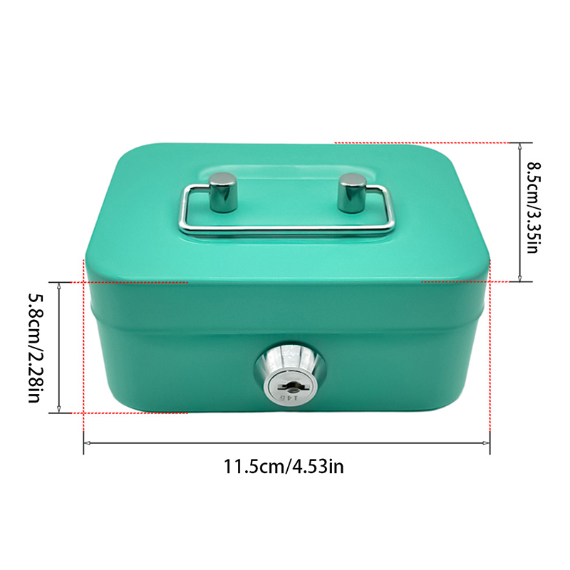 Money Safe Box Lockable Cash B - Lockbox Key Secure recension och pris